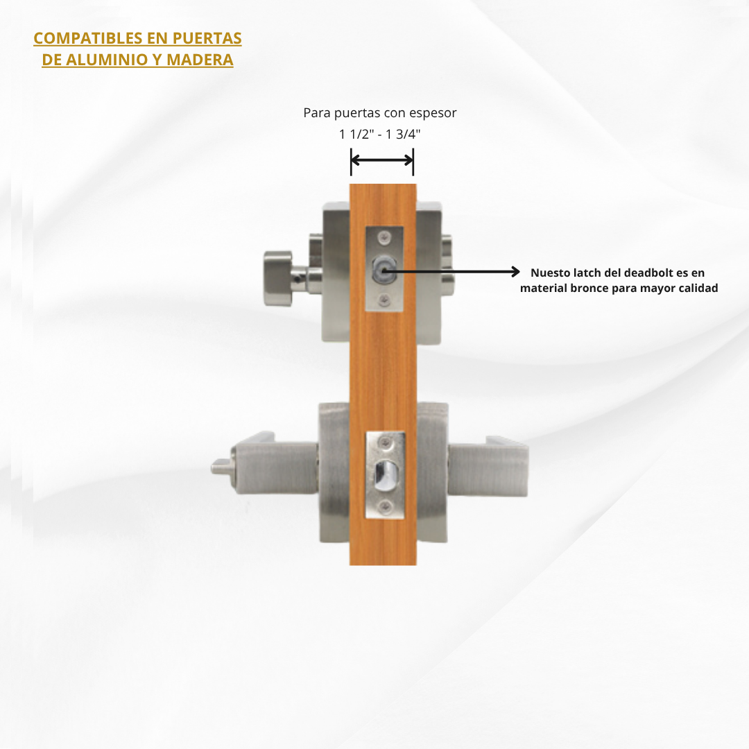 Cerradura Combo Level con Llave – Negro Matte | Alta Seguridad y Diseño Moderno