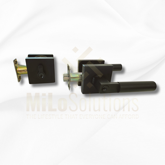 Cerradura Combo Level con Llave – Negro Matte | Alta Seguridad y Diseño Moderno