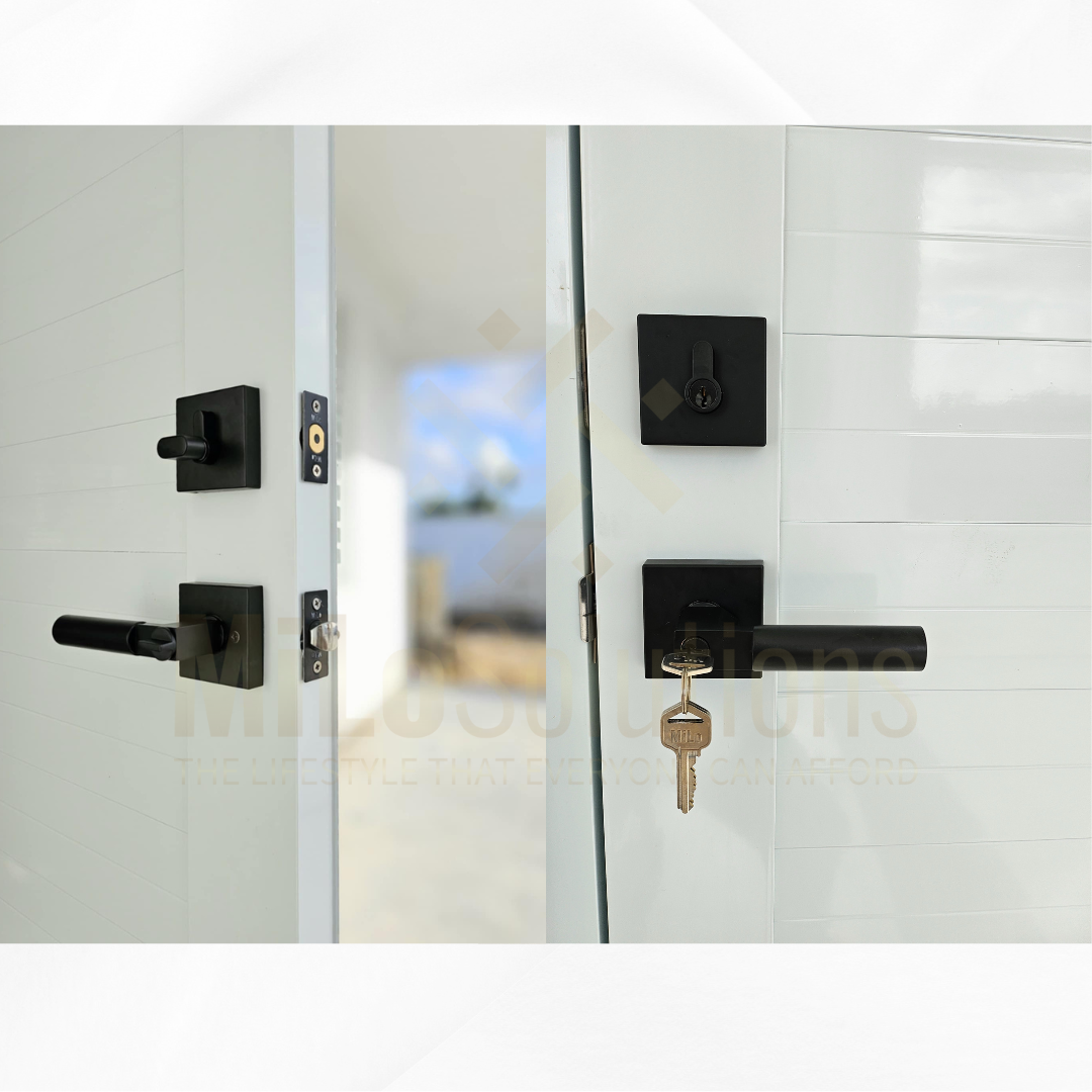 Cerradura Combo Level con Llave – Negro Matte | Alta Seguridad y Diseño Moderno
