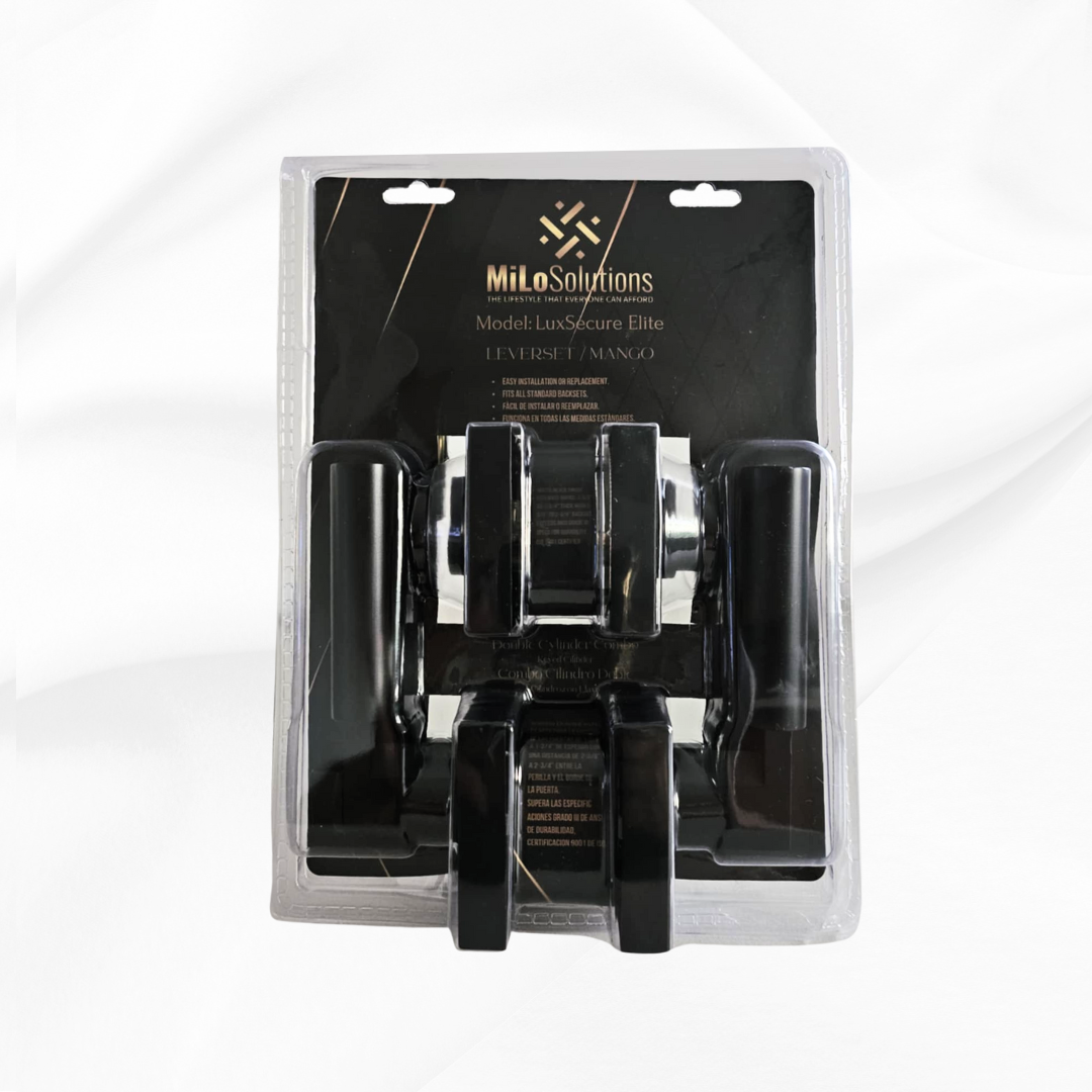Cerradura Combo Level con Llave – Negro Matte | Alta Seguridad y Diseño Moderno